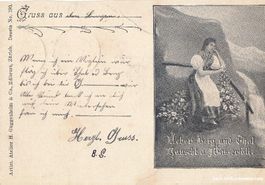Über Berg und Tal - Grusskarte nach Göschenen Uri + 1899