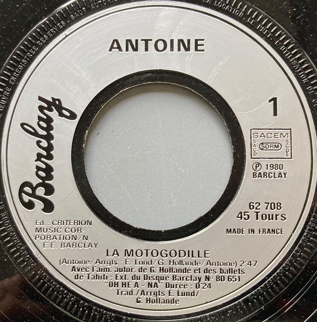 Schallplatten: ANTOINE - LA MOTOGODILLE – Gebraucht aus Poliez-Pittet von Newtown-Records 2