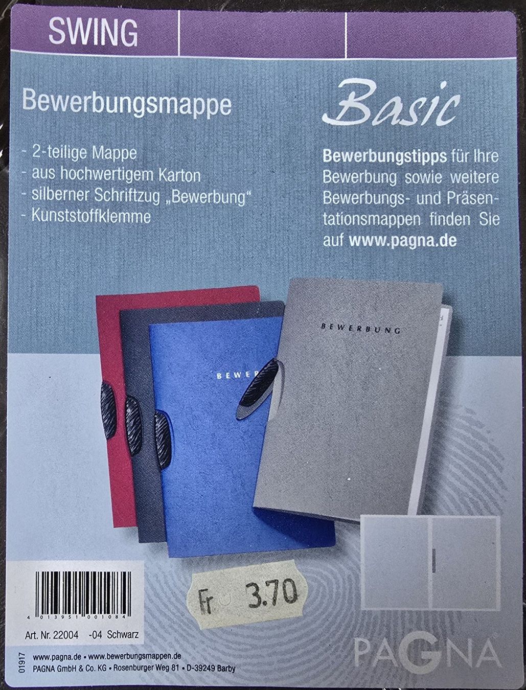 Valigie & Borse: Pagna : Bewerbungsmappe Swing , A4, schwarz – Nuovo e nell'imballaggio originale da Froideville venduto da xXSebastienXx 2