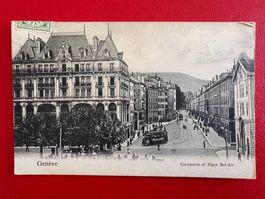 1906 / Genève - Corraterie et Place Bel-Air Stempel Ambulant