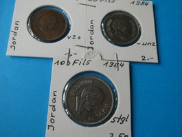 Jordanien 1984, 3 alte Münzen