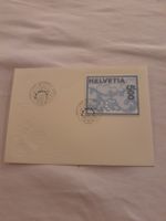 Timbre Suisse Helvetia 500 sur carte décorative - Rare!