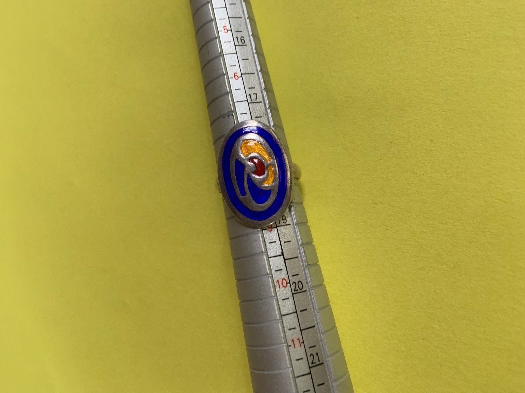 Anelli: Silber -Emaillierter Ring gr. 57 – Usato da Dittingen venduto da Bellevista 7