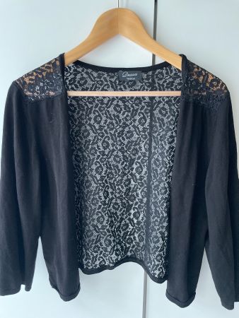 elegante Jacke hinten mit Spitze schwarz Gr.S
