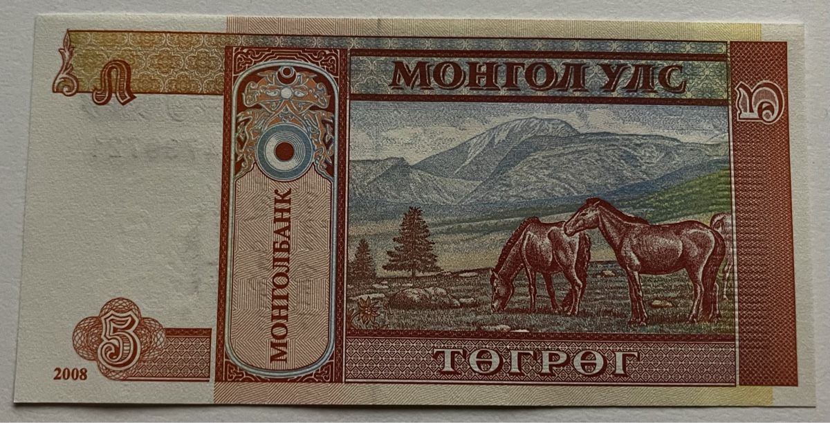 Banconote: Mongolei 5 Tugrik 2008 Neuwertig – Nuovo (secondo la descrizione) da Algetshausen venduto da Carrhard 1