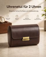 Personalisierbare Uhrenbox für 2 Uhren – edles Reiseetui mit