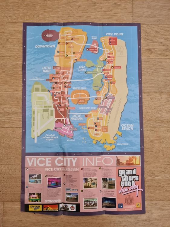 Grand Theft Auto Vice City (German) + Manual + Map - PS2 (Gebraucht) in ...