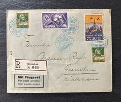 1924 Flugpost Grenchen-Zürich R 669 Defekt