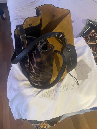 Jimmy Choo Tasche Leopardenmuster Leder sehr guter Zustand