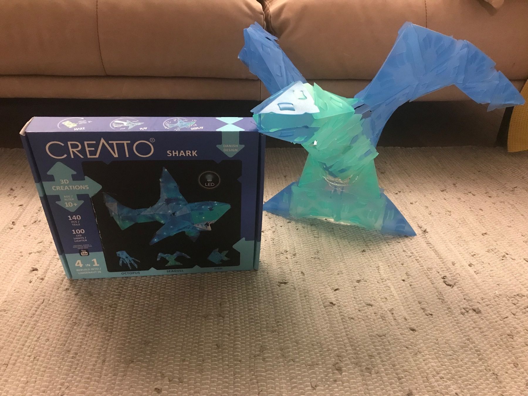 Spiele: CREATTO Shark - 3D Creations mit LED - Danish Design ab 10J – Gebraucht aus Affoltern am Albis von variablend