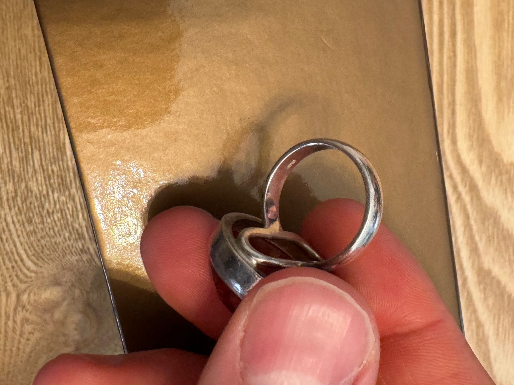 Anelli: Echt Bernsteinring 800 Silber – Usato da St. Gallen venduto da mania03 3