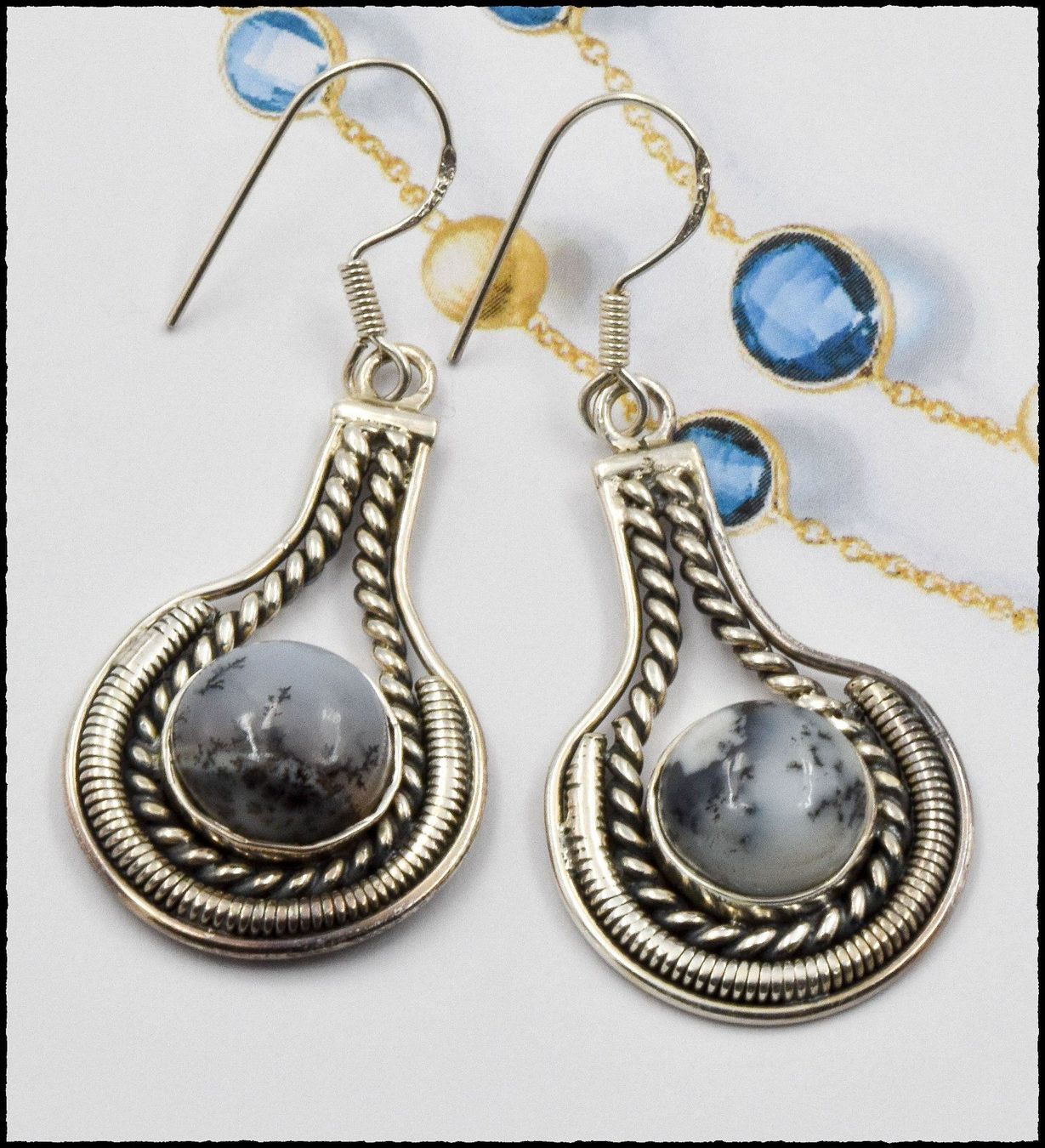 Orecchini pendenti & Orecchini a lobo: DENDRITE OPAL, Dendriten Opal Ohrhänger 925 Silber – Nuovo e nell'imballaggio originale da Oberglatt ZH venduto da Goldfee1 3