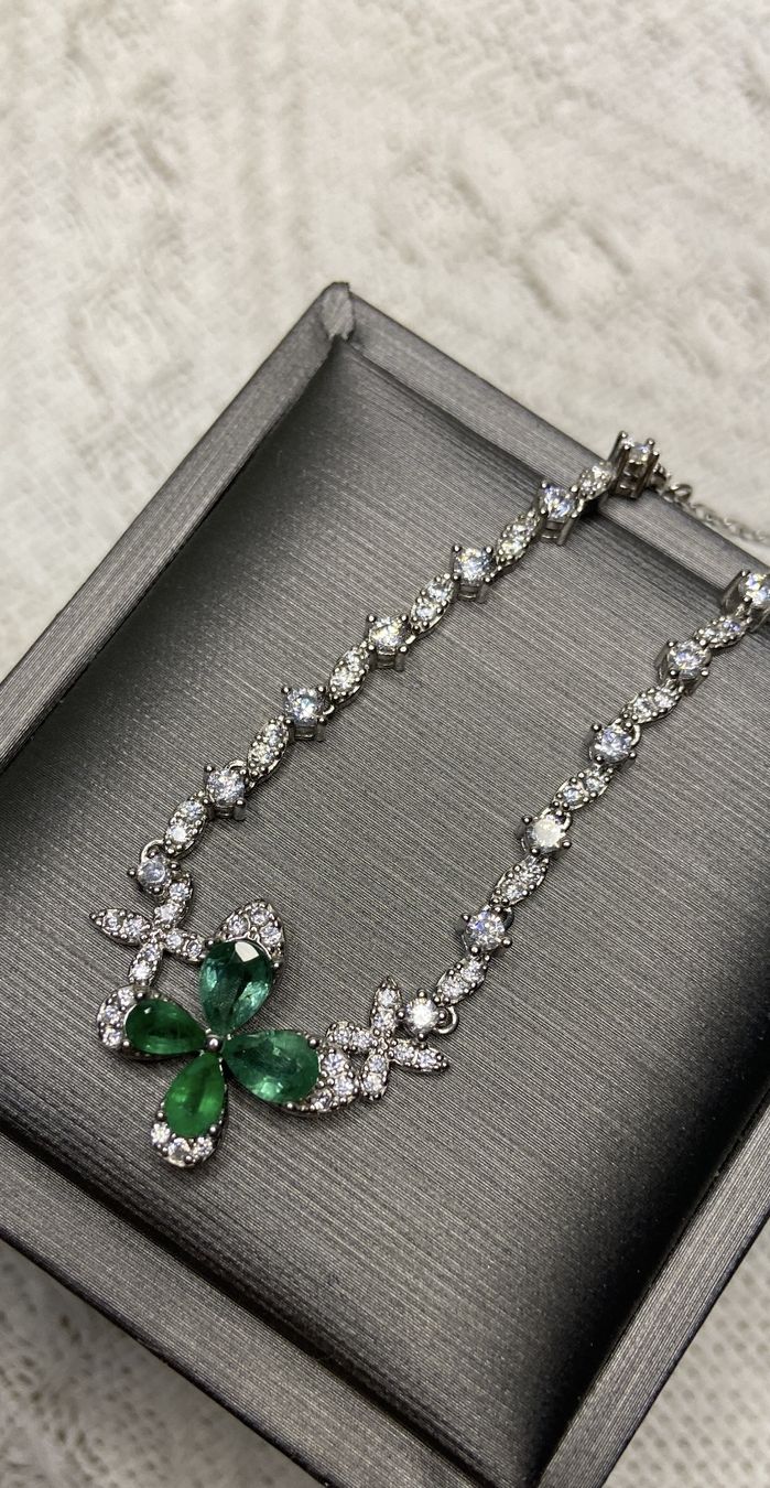 Catenine: Echte Smaragd Collier aus Silber 925 Kette neu – Nuovo (secondo la descrizione) da St. Gallen venduto da GIULESGG
