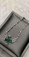Echte Smaragd Collier aus Silber 925 Kette neu
