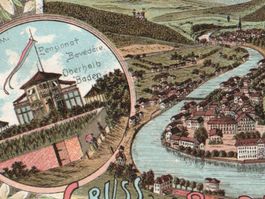 Gruss aus BADEN: 5Bild-Litho, Belvédère & Grand Hotel 1903