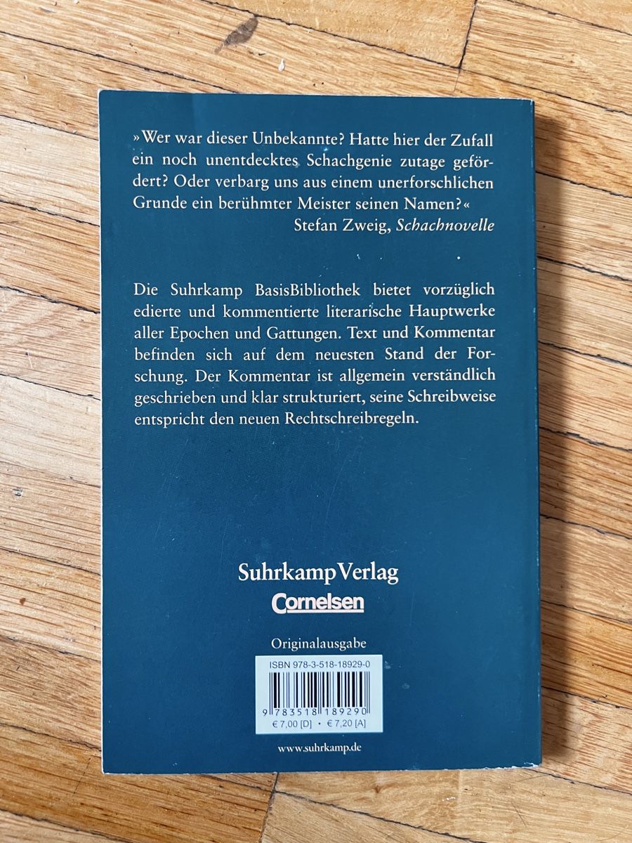 Bücher: Schachnovelle Stefan Zweig – Neu (gemäss Beschreibung) aus Winterthur von Leonie_s 1