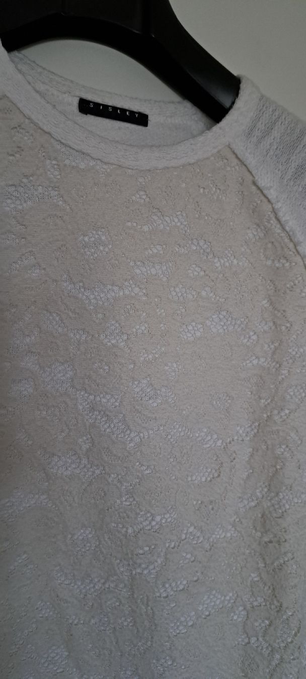 Sisley Maglioni & Felpe: Joli pull blanc marque  "Sisley" avec dentelle , Taille S – Nuovo (secondo la descrizione) da Meyrin venduto da gazon02