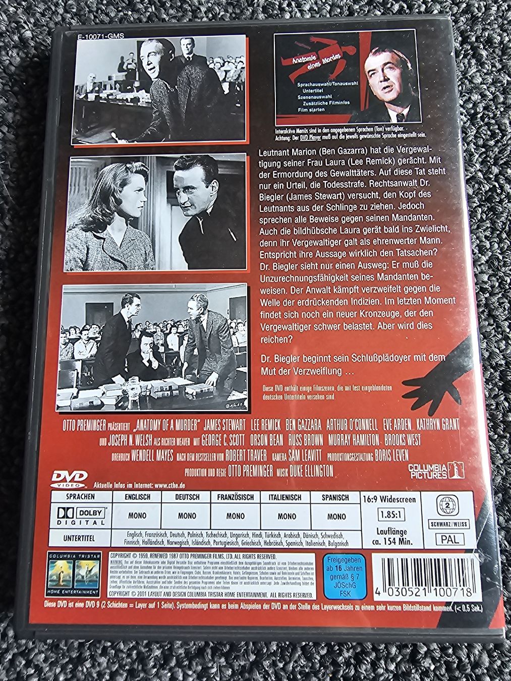 Alle DVDs: Anatomie eines Mordes (21956) – Gebraucht aus Ruswil von jan_bxl5 1