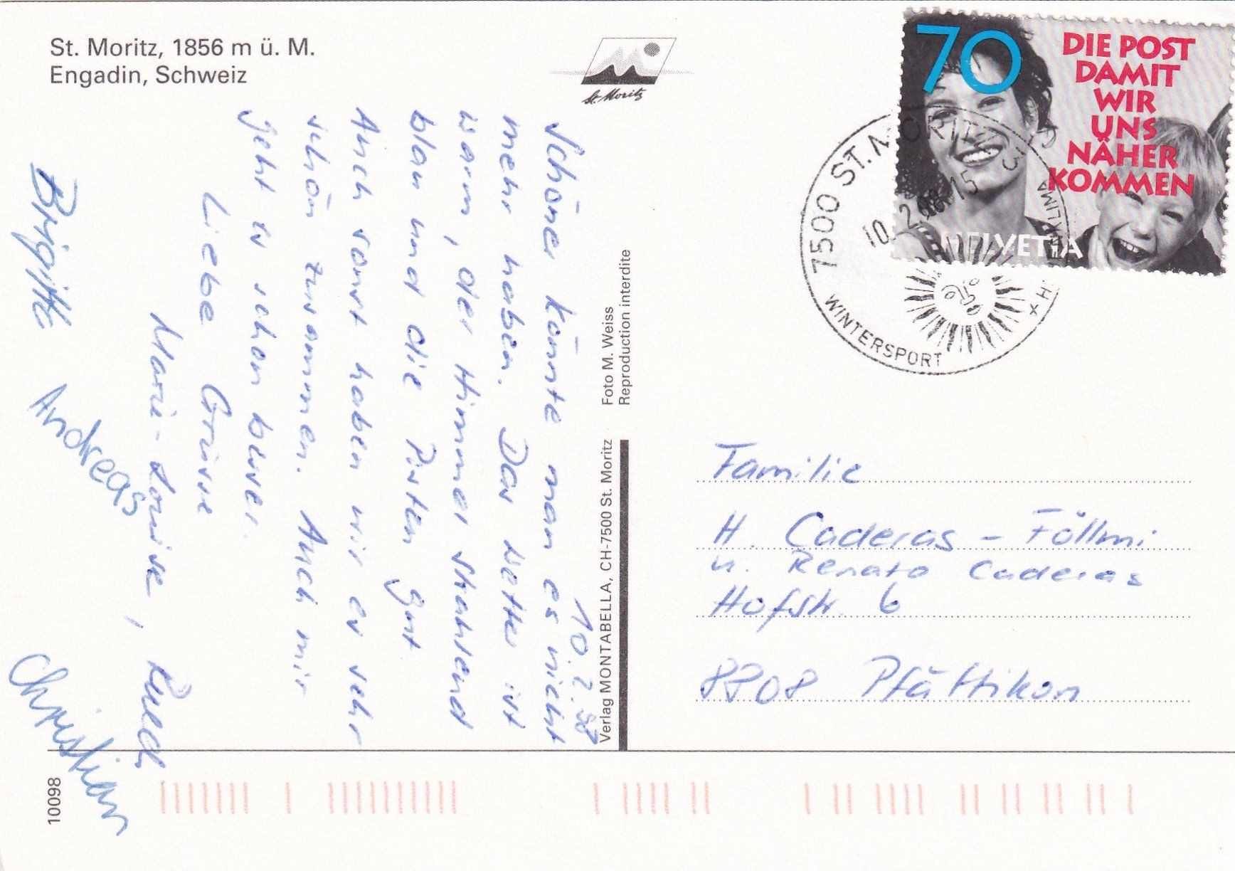 Cartoline postali: St. Moritz /ay – Usato da Hombrechtikon venduto da Rudolf07 1