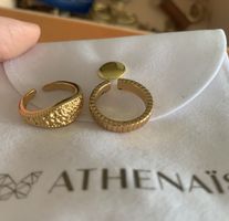 Set di due anelli in acciaio inossidabile placcati in oro18k