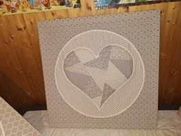 Handgemachtes Herzbild, Leinwandbild, Wanddeko, Top Zustand!