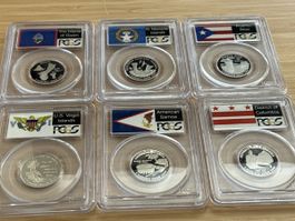 2009 PCGS PR70DCAM Quarters 6 pc Set US Territories