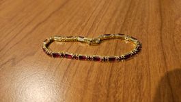 Braccialetto con strass oro e rosa (nuovo)