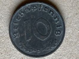 Seltene 10 Reichspfennig Münze, Jahr 1940