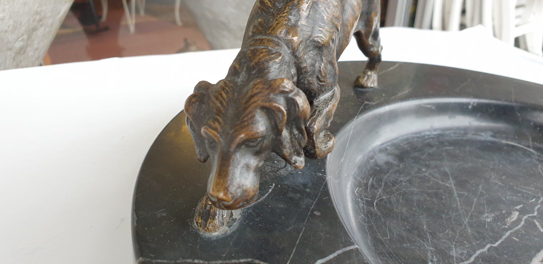 Sculture & Statue: Bronze Jagdhund auf Marmorschale – Usato da Emmen venduto da Brockofsky 7