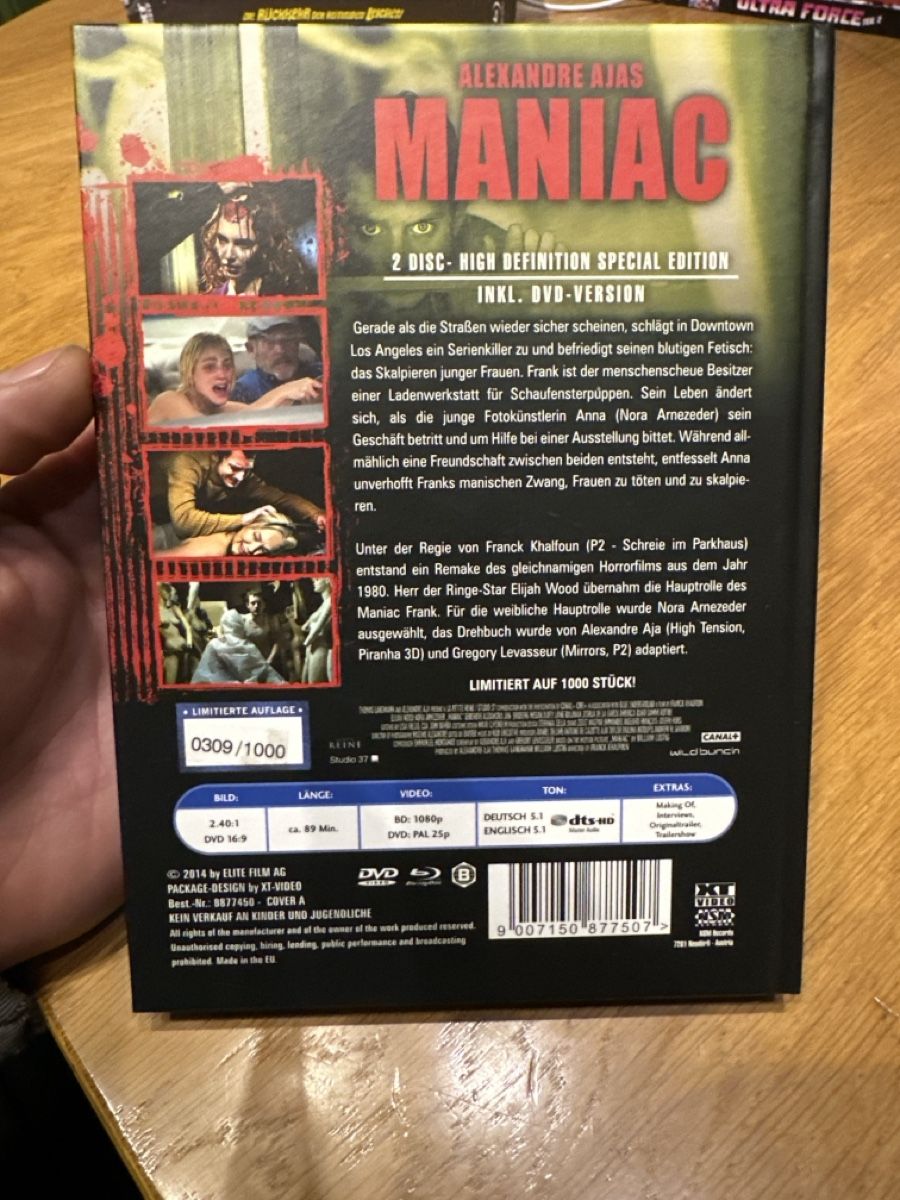 Tutti i DVDs: Maniac Mediabook, XT Video Bluray – Usato da Benken ZH venduto da Audi-erich 1