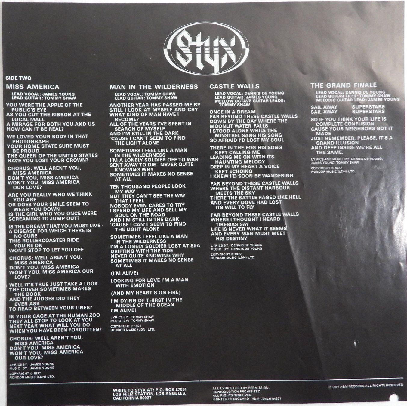 Dischi in vinile: STYX THE GRAND ILLUSION  LP 1977 – Usato da Dübendorf venduto da mar_85sd 3