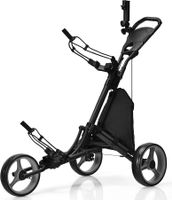 3-Rad Golftrolley, Golfwagen klapp- und verstellbar - Grau