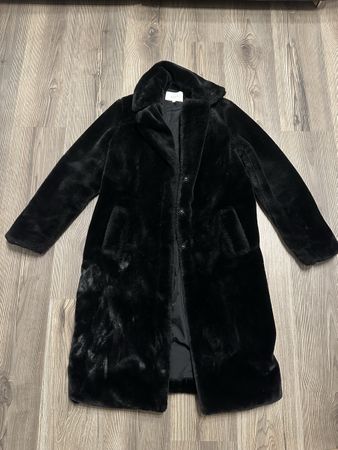Kunstfell-Mantel Gr. 34 schwarz