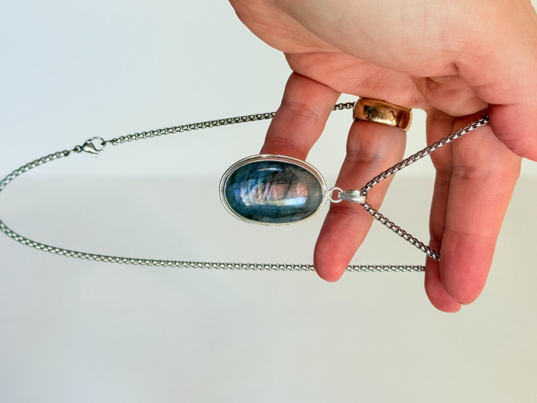 Ketten: Collier vintage avec pendentif Labradorite ✨ – Neu und originalverpackt aus Genève von AWWA 7