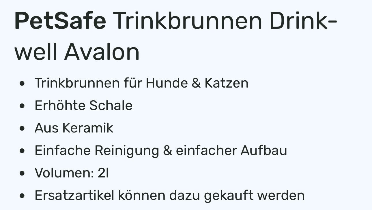 Stagni & Fontane ornamentali: PetSafe Trinkbrunnen Drinkwell Avalon – Nuovo (secondo la descrizione) da Küsnacht ZH venduto da Gila1983 5