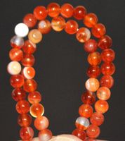 Stein Perlen Strang L-8147 – Rot gestreifter Sardonyx Achat