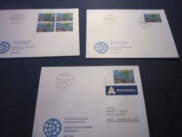 CH 1992 einzeln u 4er Eisenbahn 1x mit Adresse und AK Stempe