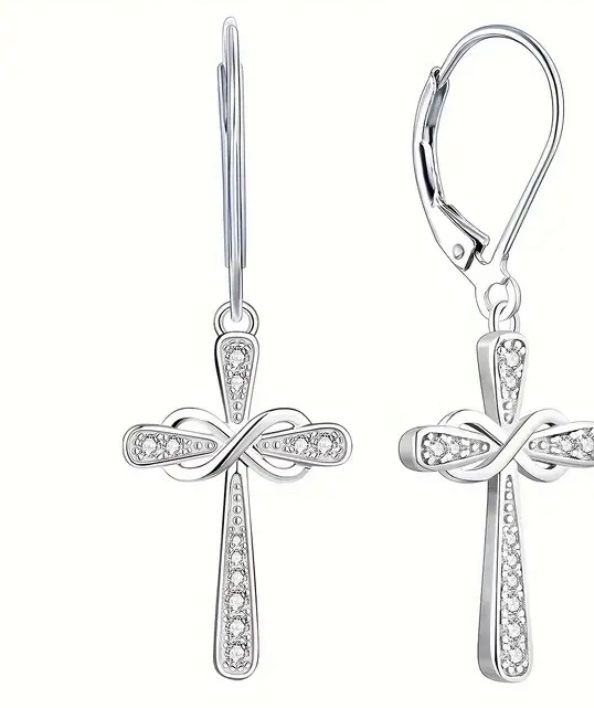 Fabelhafte Kreuz Ohrringe Silber Bild