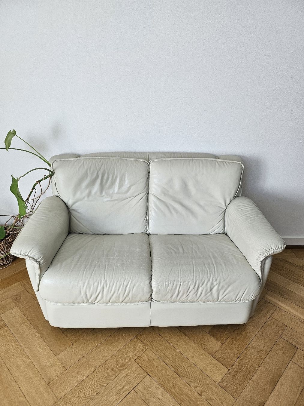 Divani: Ledersofa 2-Sitzer mit Sessel weiss gebraucht – Usato da Zürich venduto da man_v85s 1