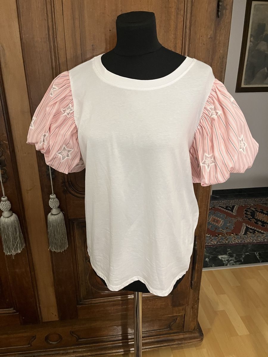 T-Shirts: Maglietta bianca rosa – Neu (gemäss Beschreibung) aus Locarno von cichita