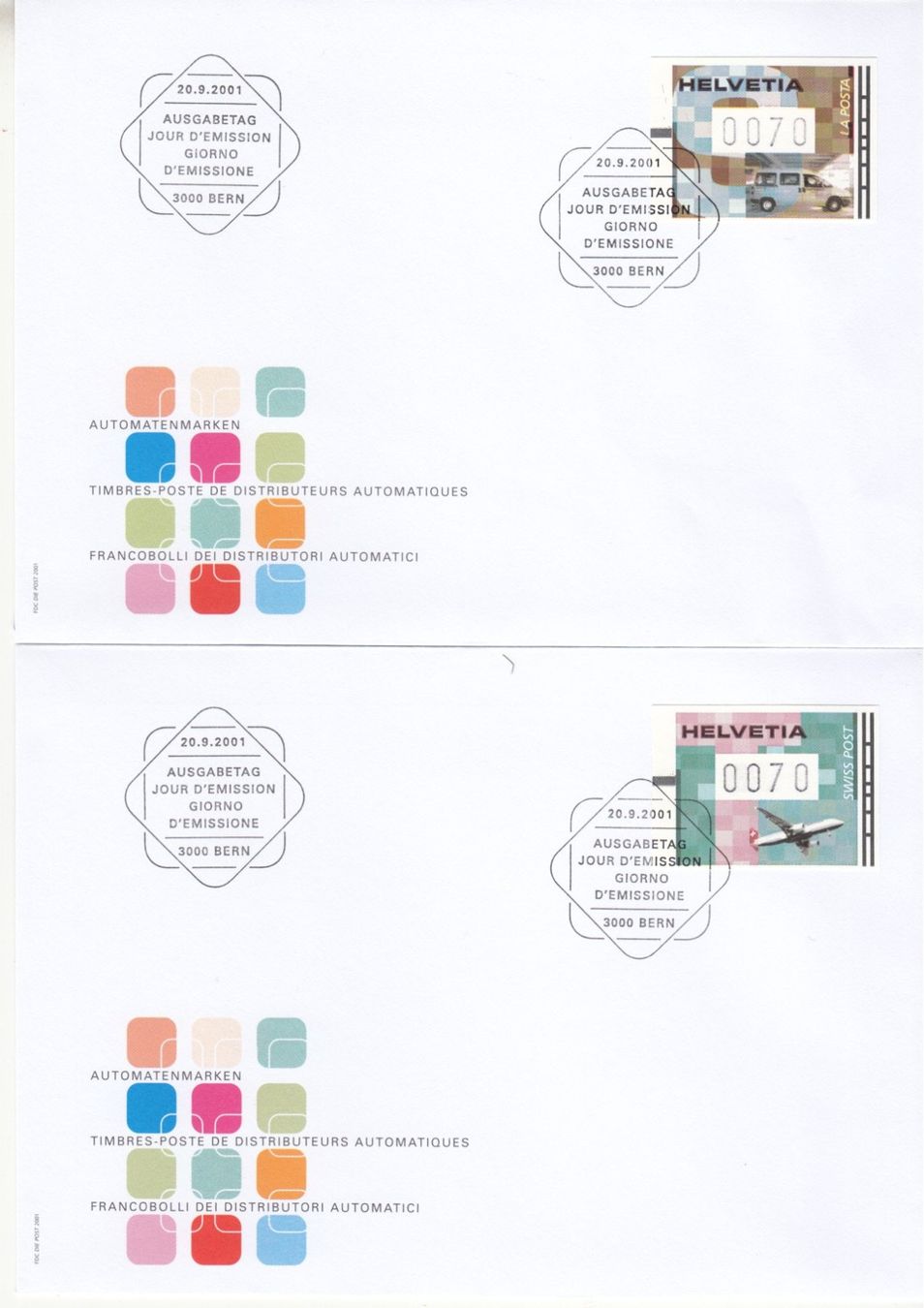 Tutti i francobolli: SBK ATM 15 - 18  FDC Einzeln – Usato da Bürglen TG venduto da StampGraf 2