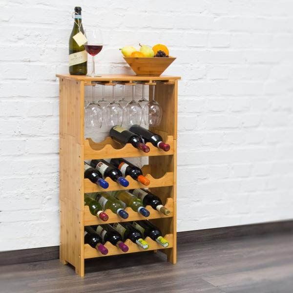 Scaffali: Weinregal Bambus 16 Flaschen + 12 Gläser – Nuovo e nell'imballaggio originale da Kreuzlingen venduto da DealBlitz 5