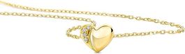 4 Diamant Herz–Kette Gold mit Herzanhänger