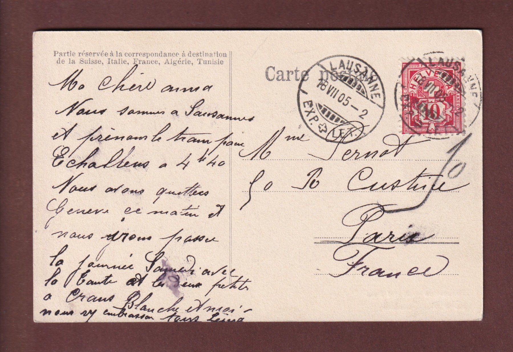Cartoline postali: LAUSANNE - Grand Pont - 1905 – Usato da Pully venduto da nicecards 1