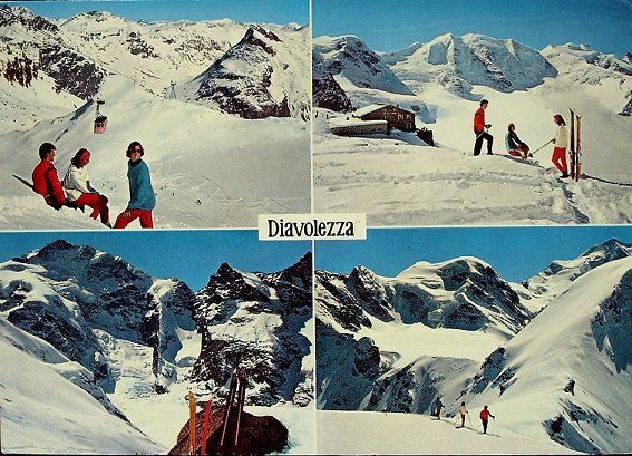 Cartoline postali: PONTRESINA Diavolezza-Bahn, Ski-Läufer – Usato da Jona venduto da philajona