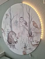 Kinderzimmerbild, rundes Bild, Tapete, Kinderzimmerdeko