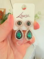 Superbes boucles d'oreilles Lovisa, vertes et dorées!
