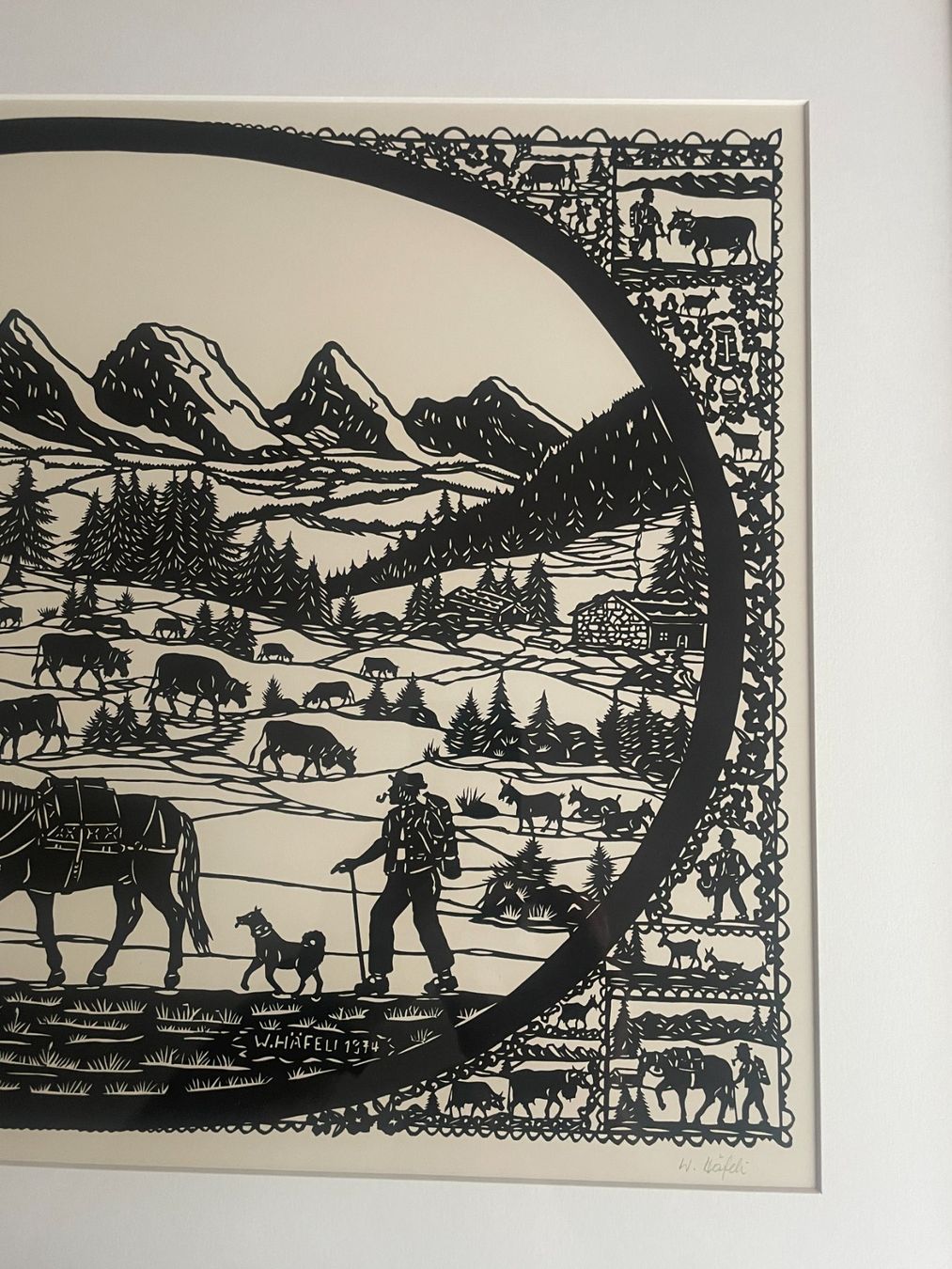 Grafica & Litografie: Appenzell - Werner Häfeli - Scherenschnitt – Usato da Rorschach venduto da Spektar 9