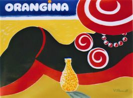 ORANGINA BEACH BLACK BEAUTY c.1980 - Affiche originale