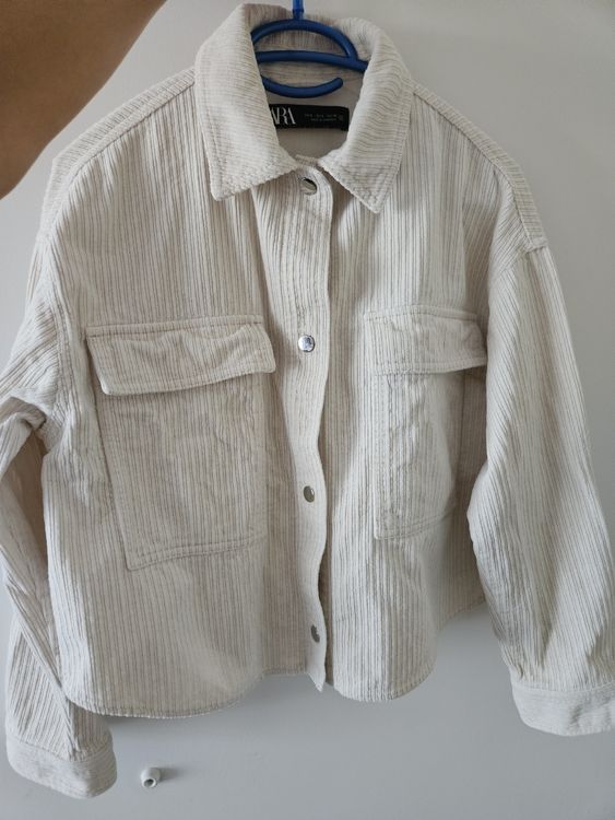 Hemdjacke Cordjacke Zara Damen Zara Cord Jacke, Beige, S Perfekt